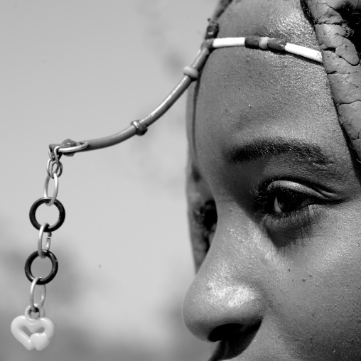 Himba Woman Called Mucaniama With A Plastic Jewel, Village Of Hoba Haru, Angola