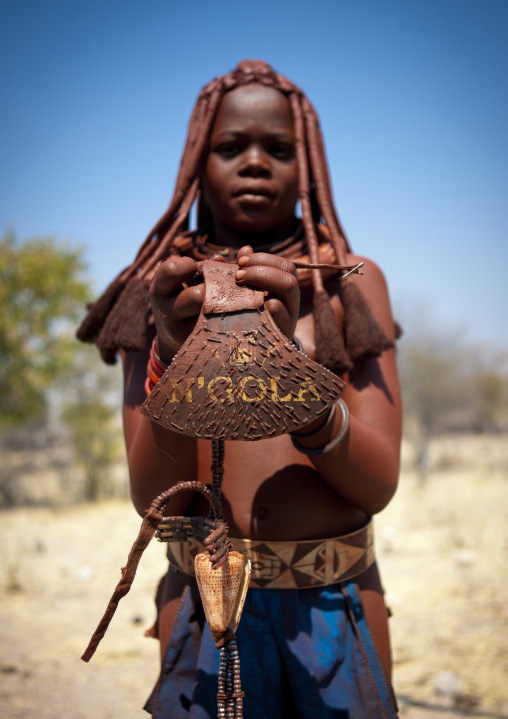 Himba Girl Manginete Showing, Village Of Hoba Haru, Angola