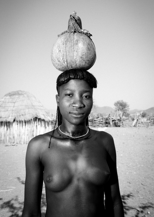 Mucawana Girl Carrying A Jar On Her Water, Village Of Soba, Angola