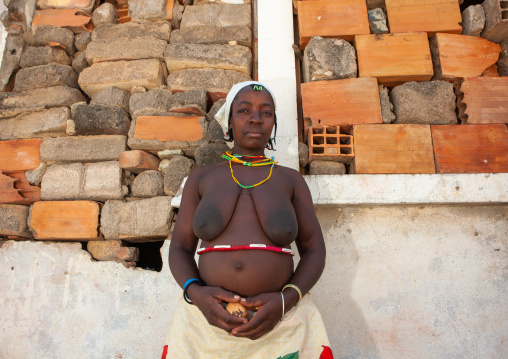 Portrait of a Mudimba tribe woman, Cunene Province, Kuroca, Angola