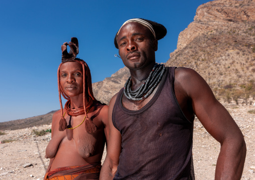 Himba tribe couple, Cunene Province, Oncocua, Angola