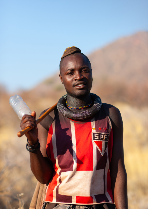 Himba tribe young man, Cunene Province, Oncocua, Angola