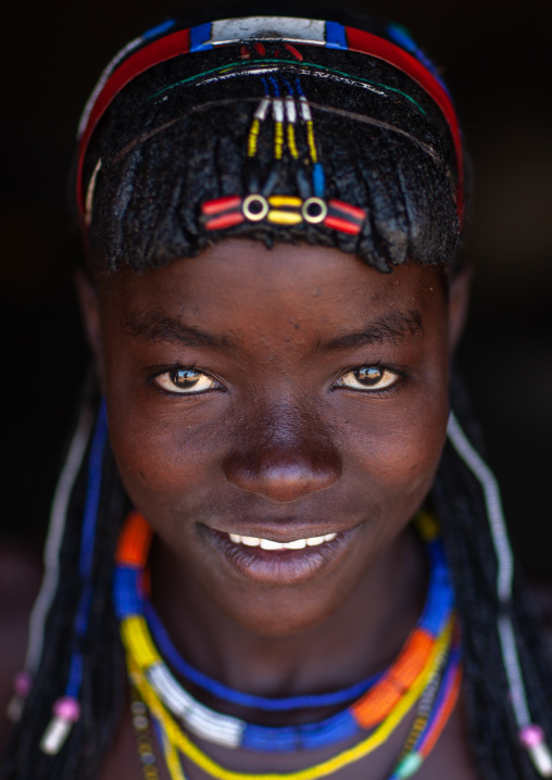 Portrait of a Muhacaona tribe young woman, Cunene Province, Oncocua, Angola