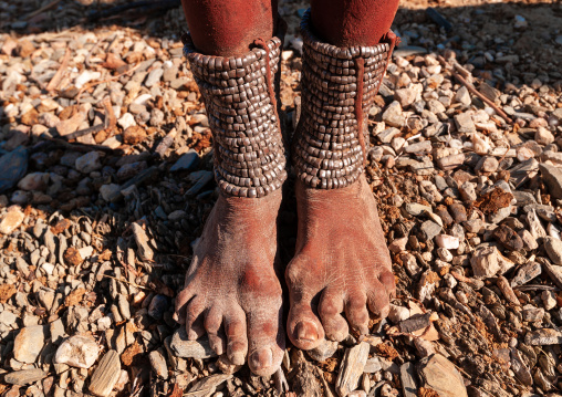 Himba tribe woman anklets, Cunene Province, Oncocua, Angola