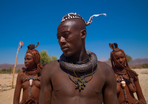 Himba tribe men and women, Cunene Province, Oncocua, Angola