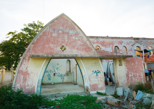 Old portuguese colonial house in ruins, Benguela Province, Lobito, Angola