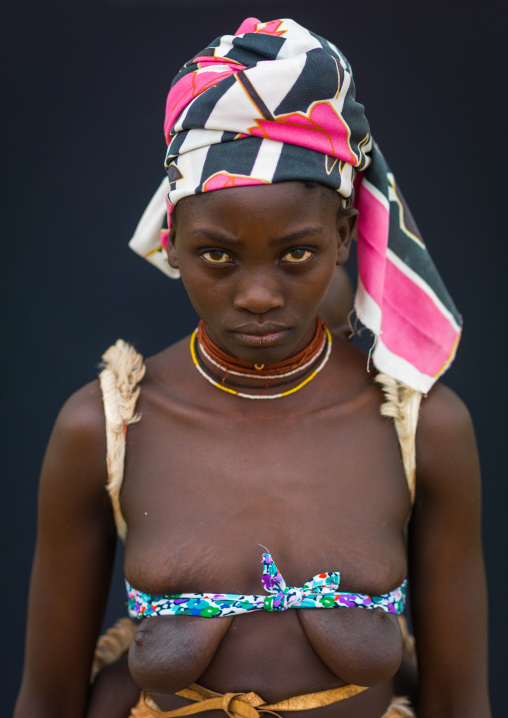 Portrait of a Mucubal tribe woman, Namibe Province, Virei, Angola