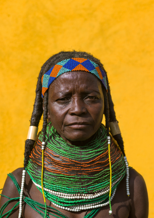 Portrait of a Mungambue tribe woman portrait, Huila Province, Chibia, Angola