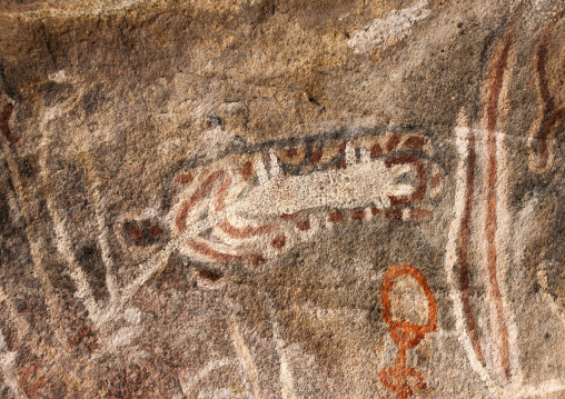 Tchitundo-hulo rock paintings in a cave, Namibe Province, Capolopopo, Angola