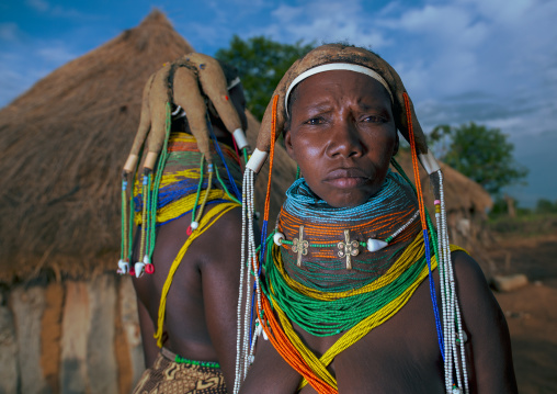Portrait of Mumuhuila tribe women, Huila Province, Chibia, Angola