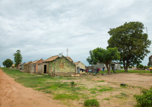 Dilapidated houses in a village, Huila Province, Caconda, Angola