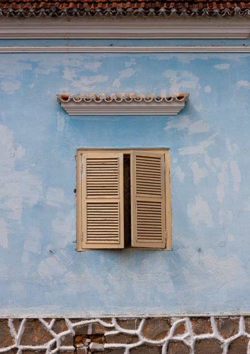 Window of an old portuguese colonial house, Huambo Province, Huambo, Angola