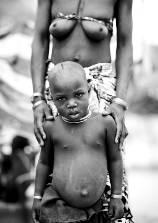 Mucubal Boy With His Mother, Virie Area, Angola