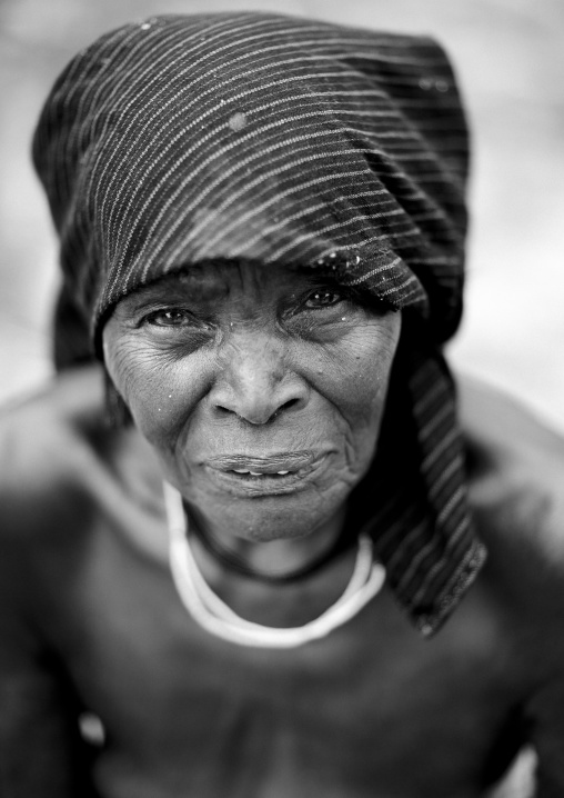 Old Mukubal Woman With A Headscarf, Virie Area, Angola