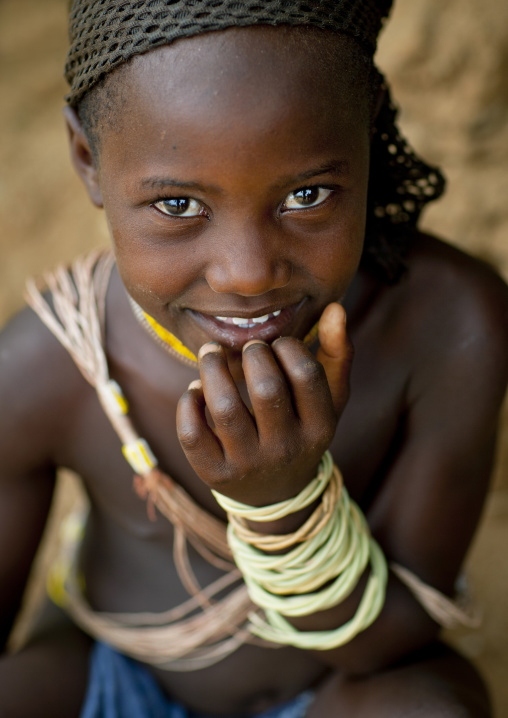 Young Mukubal Girl Smiling, Virie Area, Angola