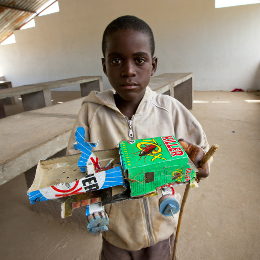 Boy With A Cardboard Toy Car, Virie Market, Angola