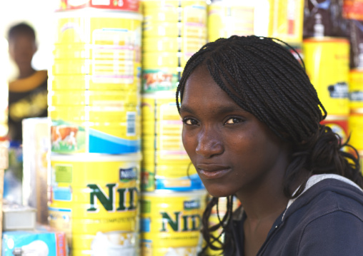 Young Woman In A Shop, Tombwa, Angola