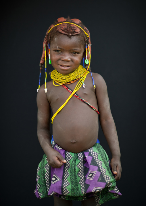 Mwila Young Girl With Beaded Ornaments, Chibia Area, Angola