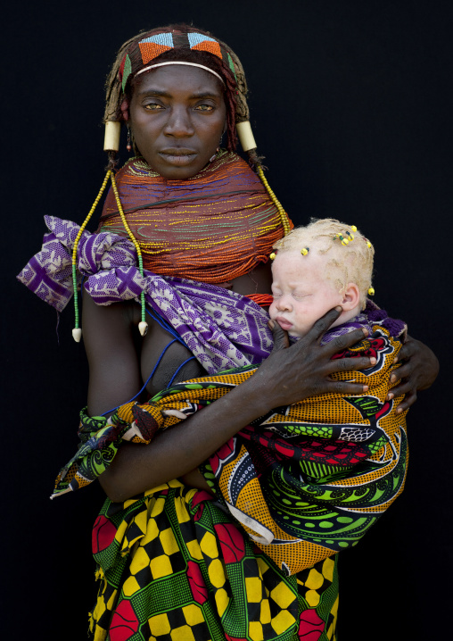 Mwila Mother With Her Albino Baby, Angola
