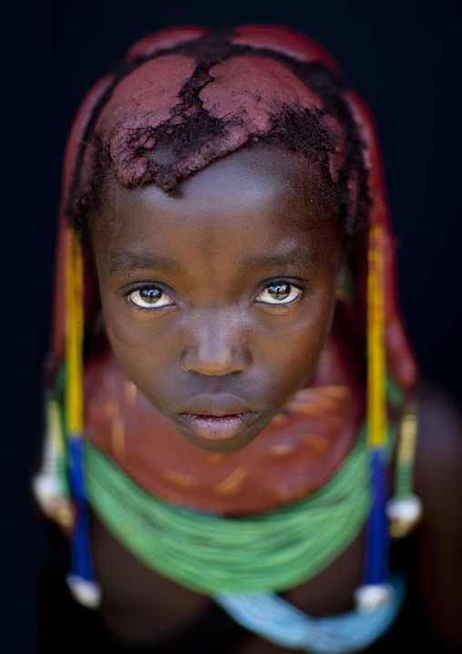 Mwila Girl With The Traditional Vikeka Mud Necklace, Angola