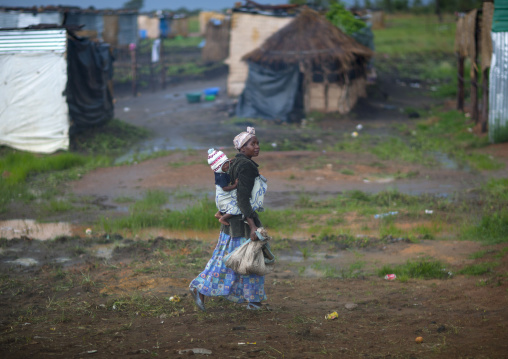 Woman Carrying Her Baby On Her Back, Bie Area, Angola