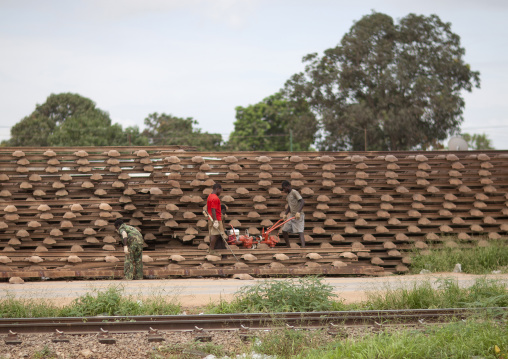 Workers Building The Railway, Luanda, Angola