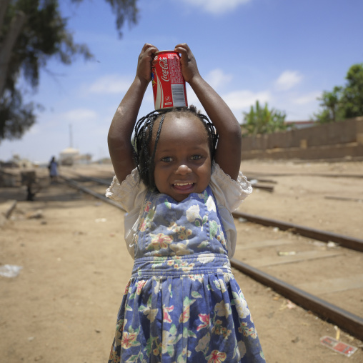 Young Girl Holding A Can On Her Head, Namibe Town, Angola