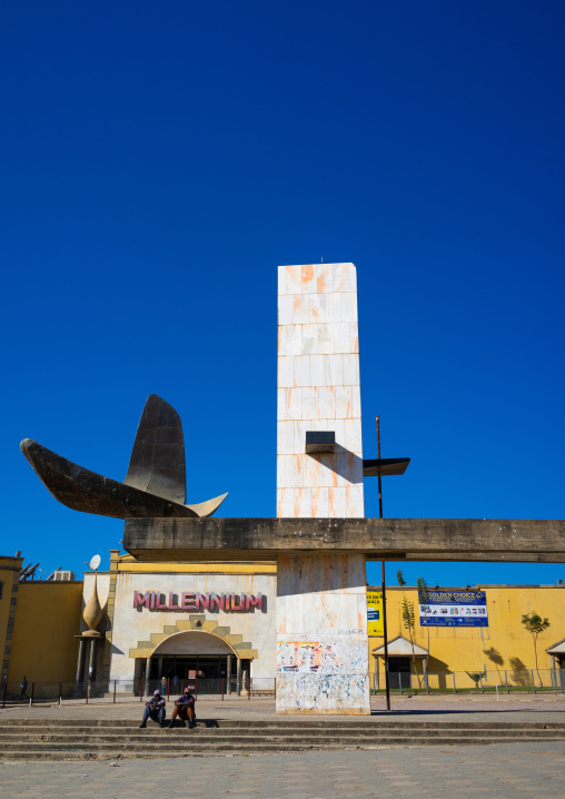 Portuguese monument in front of the millenium shopping mall, Huila Province, Lubango, Angola