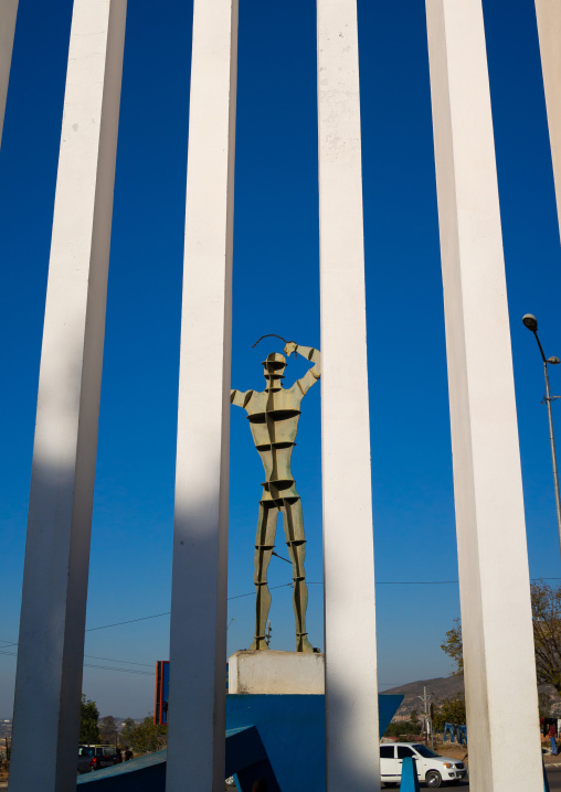 The ironman breaking the chains of oppression monument, Huila Province, Lubango, Angola