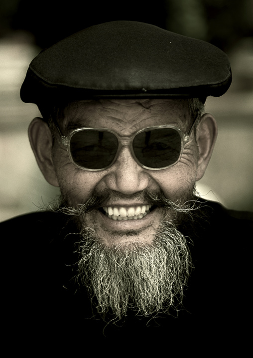 Naxi Minority Man Wearing Sunglasses, Lijiang, Yunnan Province, China