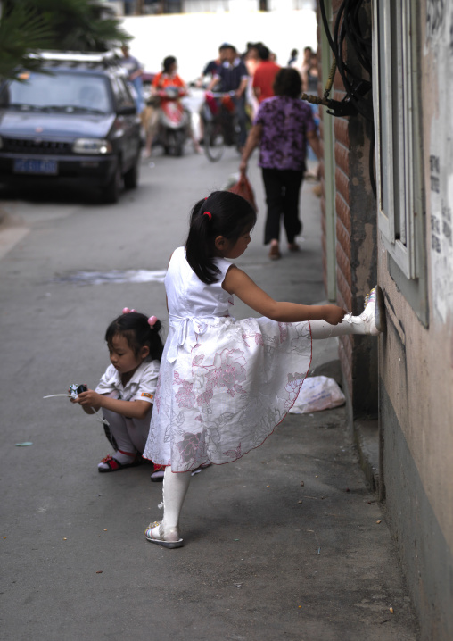 Kids Playing In The Street, Shangai, China