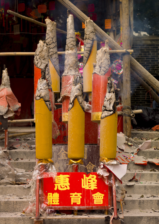Incense Sticks Burning In Kwan Kung Pavilion On Chueng Chau, Hong Kong, China