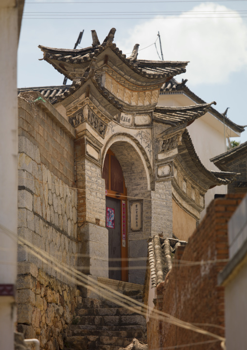 Old Chinese traditional gate, Xizhou, Yunnan Province, China