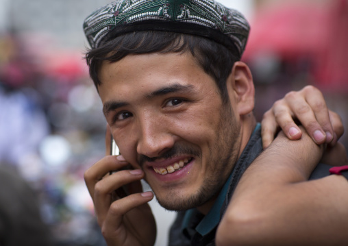 Young Man On The Phone, Hotan, Xinjiang Uyghur Autonomous Region, China