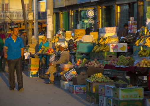 fruits Market Stall, Yarkand, Xinjiang Uyghur Autonomous Region, China