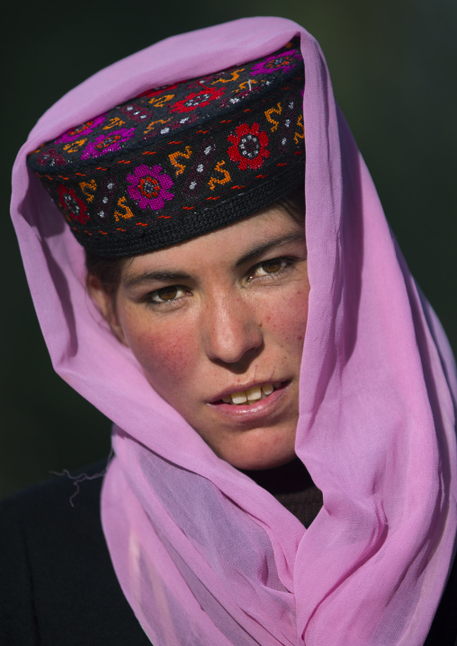 Tajik Woman with pink scarf, Xinjiang Uyghur Autonomous Region, China