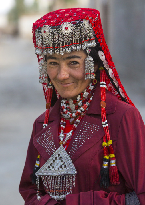 Tajik Woman with jewelery, Xinjiang Uyghur Autonomous Region, China