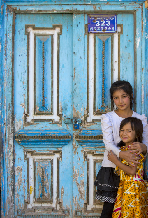 Uyghur Kids In Old Town Of Kashgar, Xinjiang Uyghur Autonomous Region, China