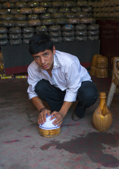 Man Making a Hat, Yarkand, Xinjiang Uyghur Autonomous Region, China