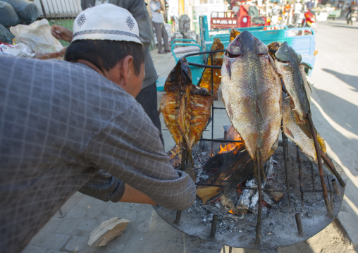 Fish Barbecue In Yarkand, Xinjiang Uyghur Autonomous Region, China