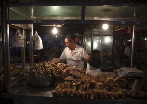 Food Stalls In Night Market, Kashgar, Xinjiang Uyghur Autonomous Region, China