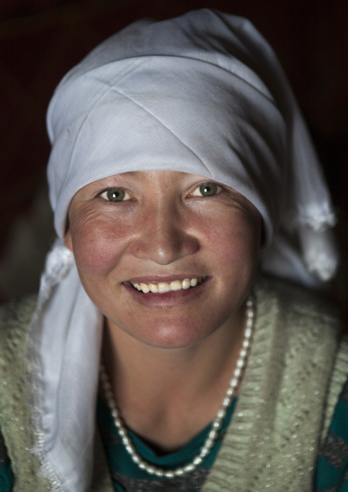 smiling Kyrgyz Woman Near Karakul Lake, Xinjiang Uyghur Autonomous Region, China