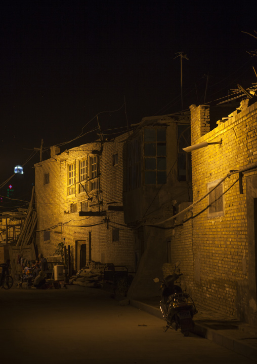 Old Town Of Kashgar by night, Xinjiang Uyghur Autonomous Region, China
