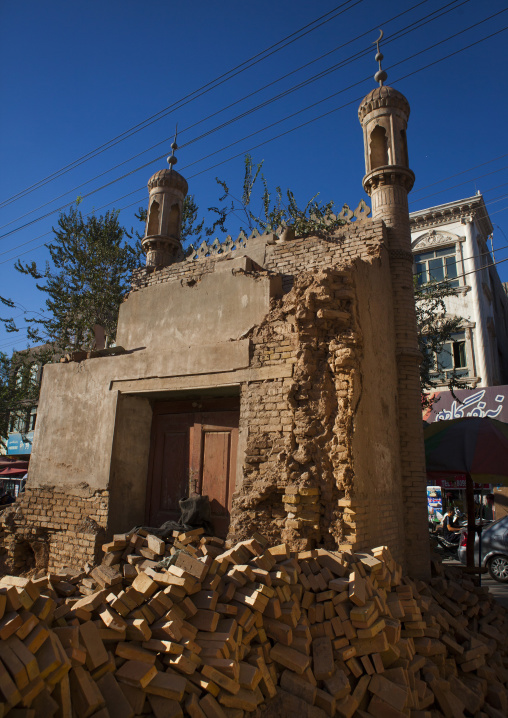 Demolished Mosque In The Old Town Of Kashgar, Xinjiang Uyghur Autonomous Region, China