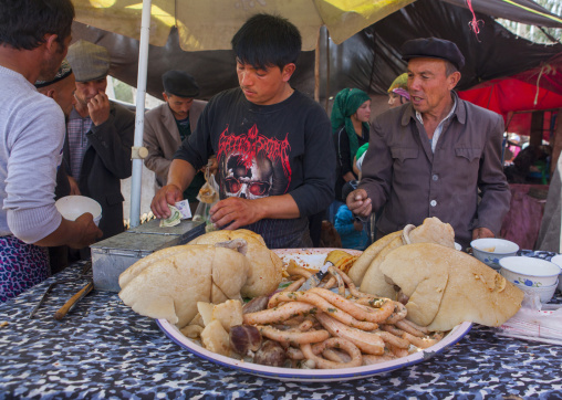 Mutton Lungs And Guts, Opal Village Market, Xinjiang, China, Xinjiang Uyghur Autonomous Region, China