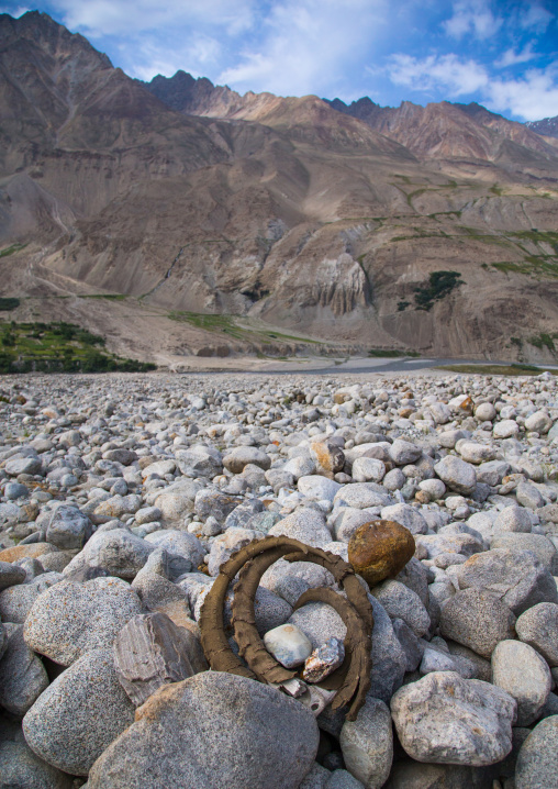 Ibex horns to bring luck to the traveller, Badakhshan province, Wuzed, Afghanistan