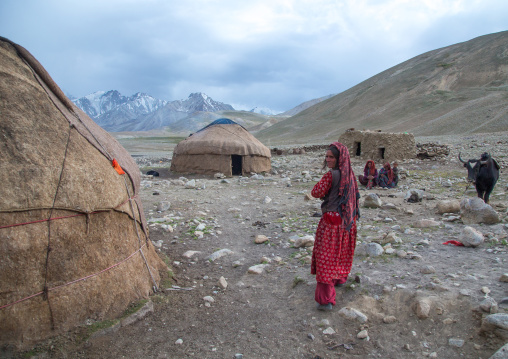 Yurts in a wakhi village, Big pamir, Wakhan, Afghanistan
