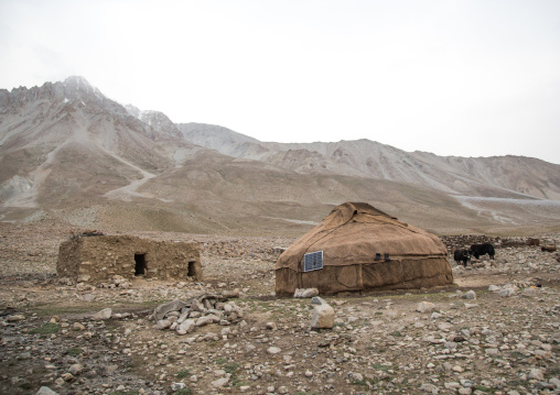 Wakhi yurt with a solar panel, Big pamir, Wakhan, Afghanistan