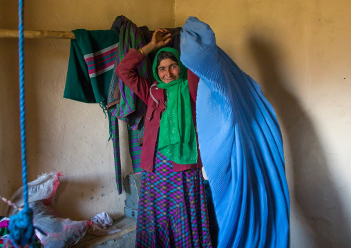 Afghan woman wearing a burka, Badakhshan province, Zebak, Afghanistan