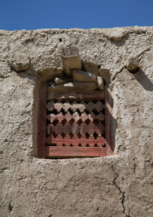 Old wooden window on a pamiri house, Badakhshan province, Zebak, Afghanistan